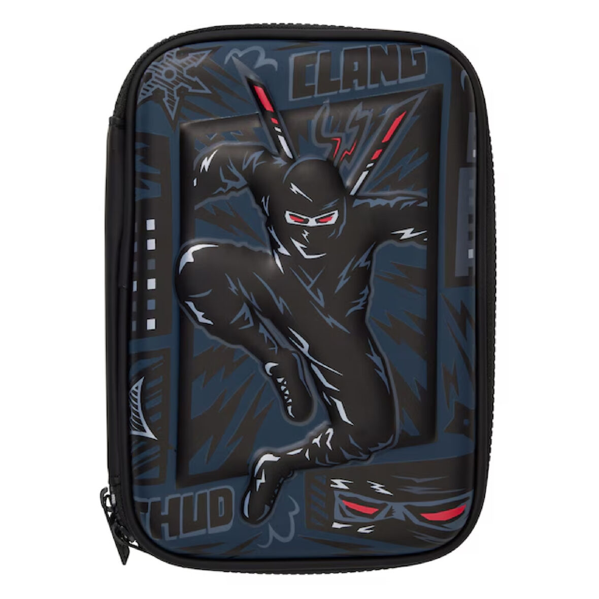 Smiggle Realm Hardtop Pencil Case – Black Grey
