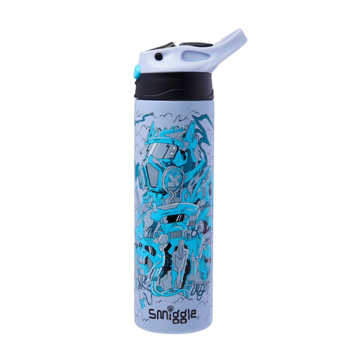 Smiggle Realm Insulated Stainless Steel Flip Drink Bottle 480Ml – Grey