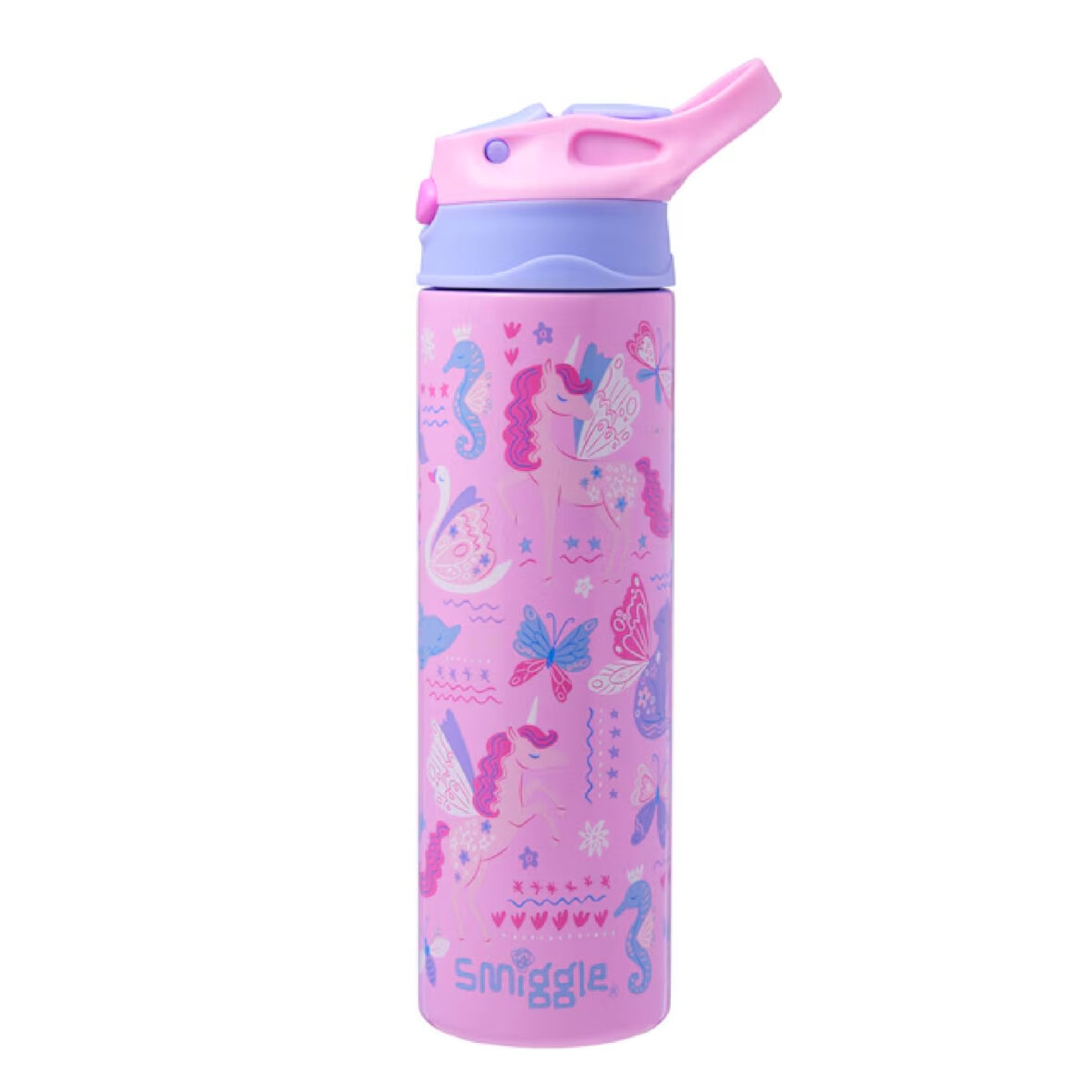 Smiggle Realm Insulated Stainless Steel Flip Drink Bottle 480Ml – Pink