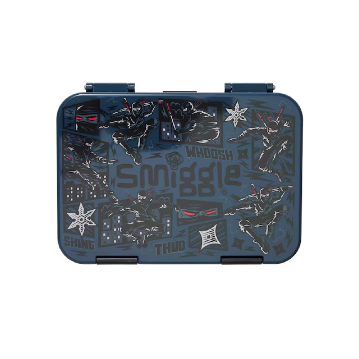 Smiggle Realm Medium Bento Lunchbox – Black Grey