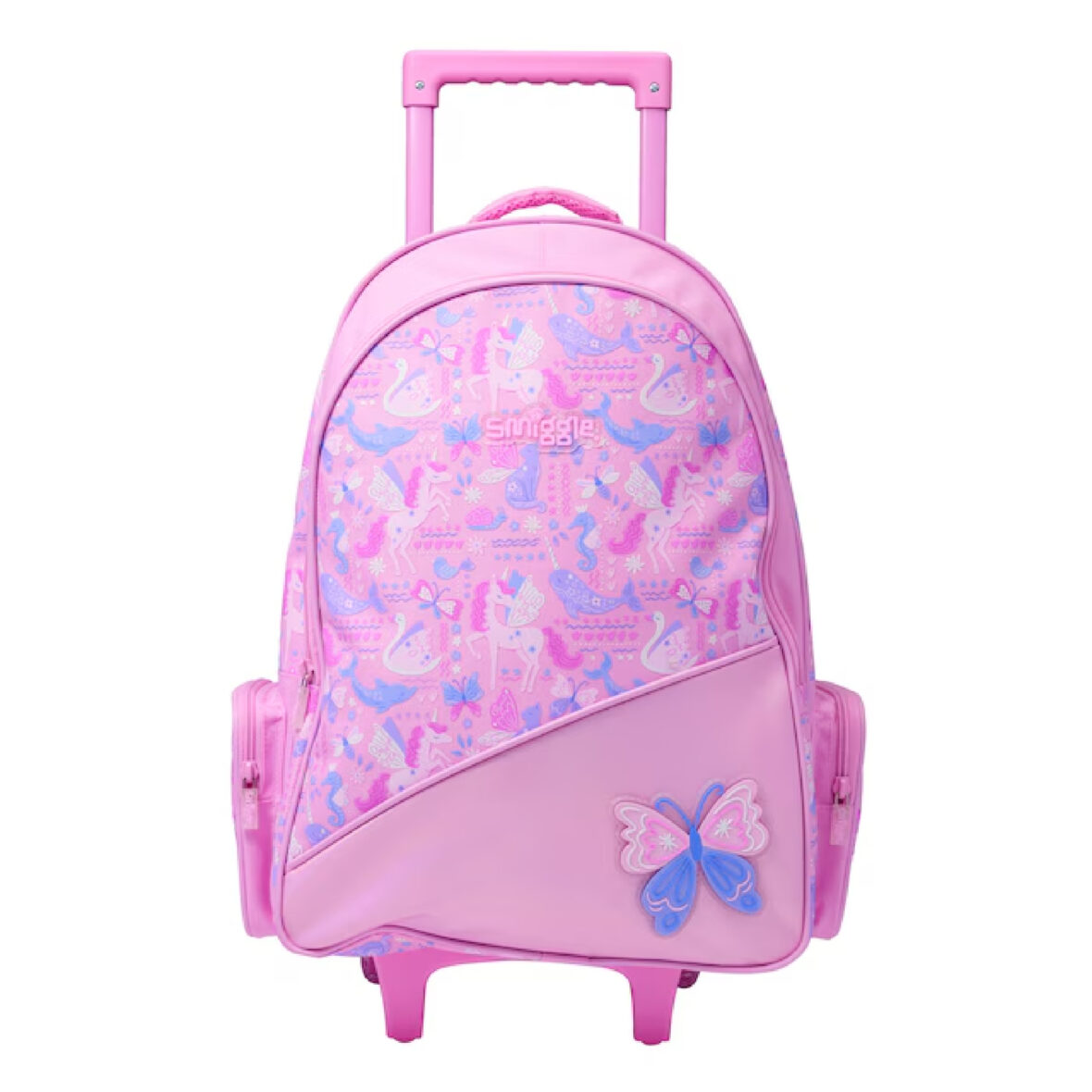 Smiggle Realm Trolley Backpack With Light-Up Wheels – Pink