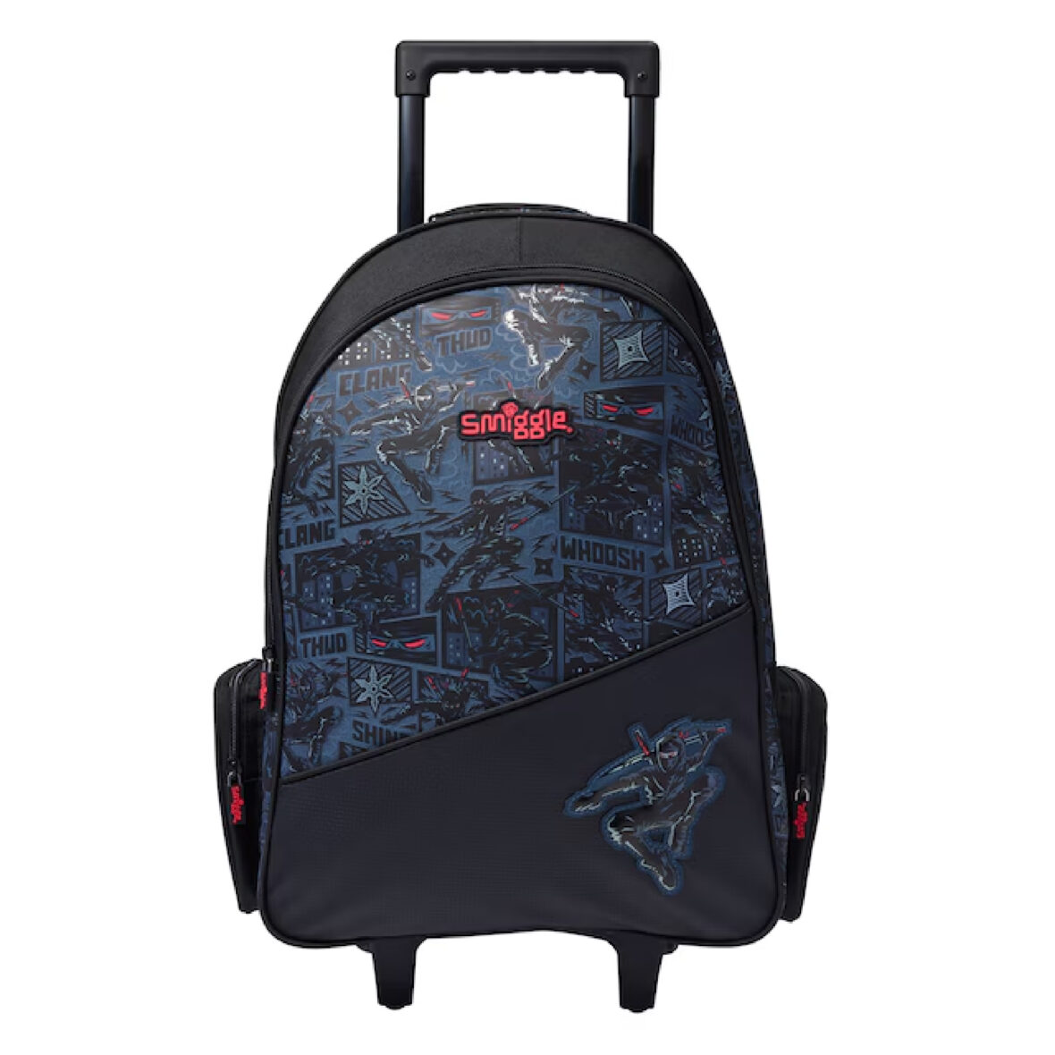 Smiggle Realm Trolley Backpack With Light-Up Wheels – Black Grey