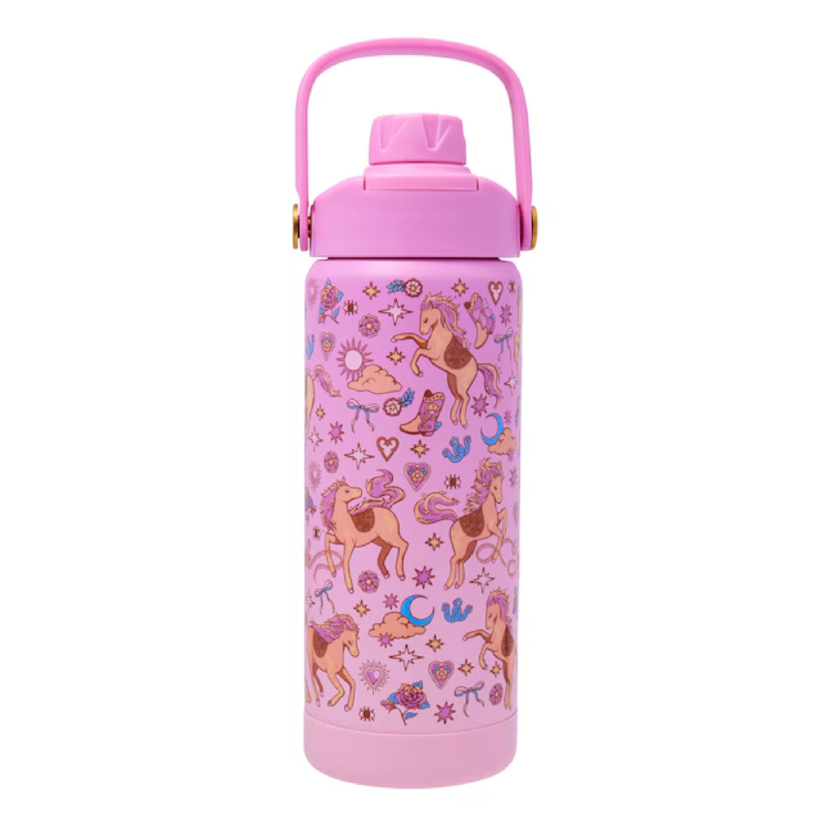 Smiggle Wildflower Squiggle Insulated Stainless Steel Drink Bottle 550ml – Pink