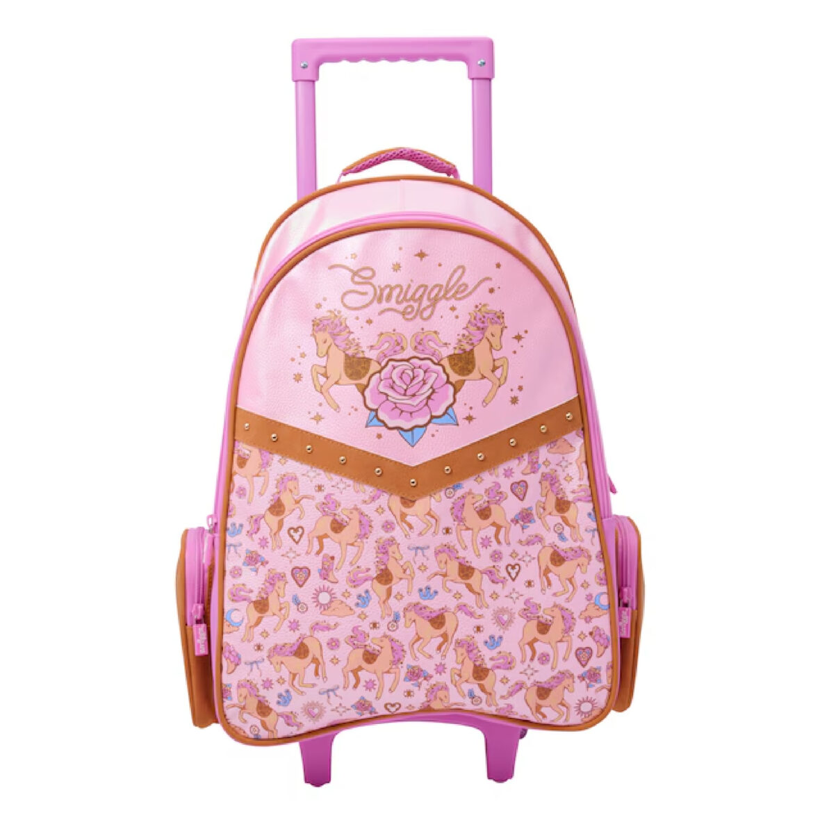 Smiggle Wildflower Trolley Backpack With Light Up Wheels