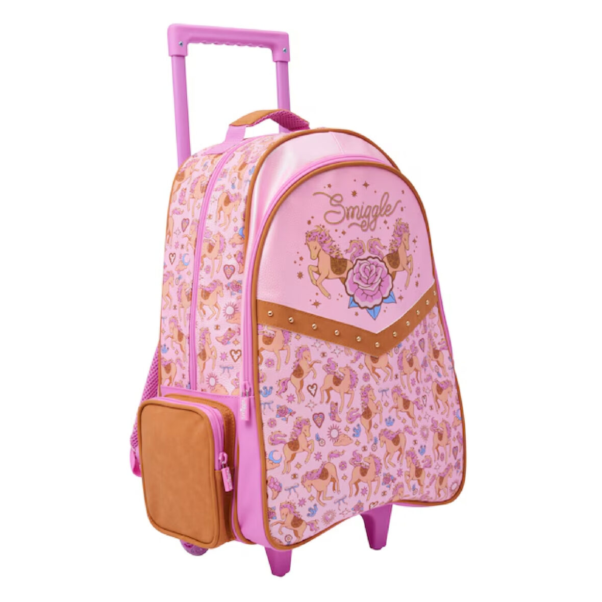 Smiggle Wildflower Trolley Backpack With Light Up Wheels2