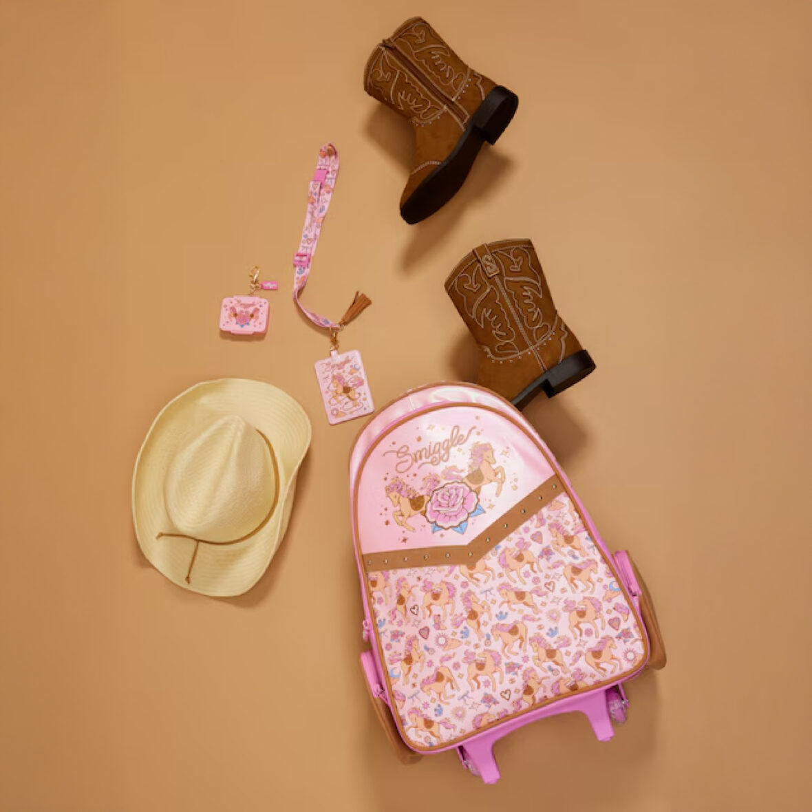Smiggle Wildflower Trolley Backpack With Light Up Wheels4