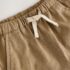 Tan Brown Linen Blend Pull On Shorts 2