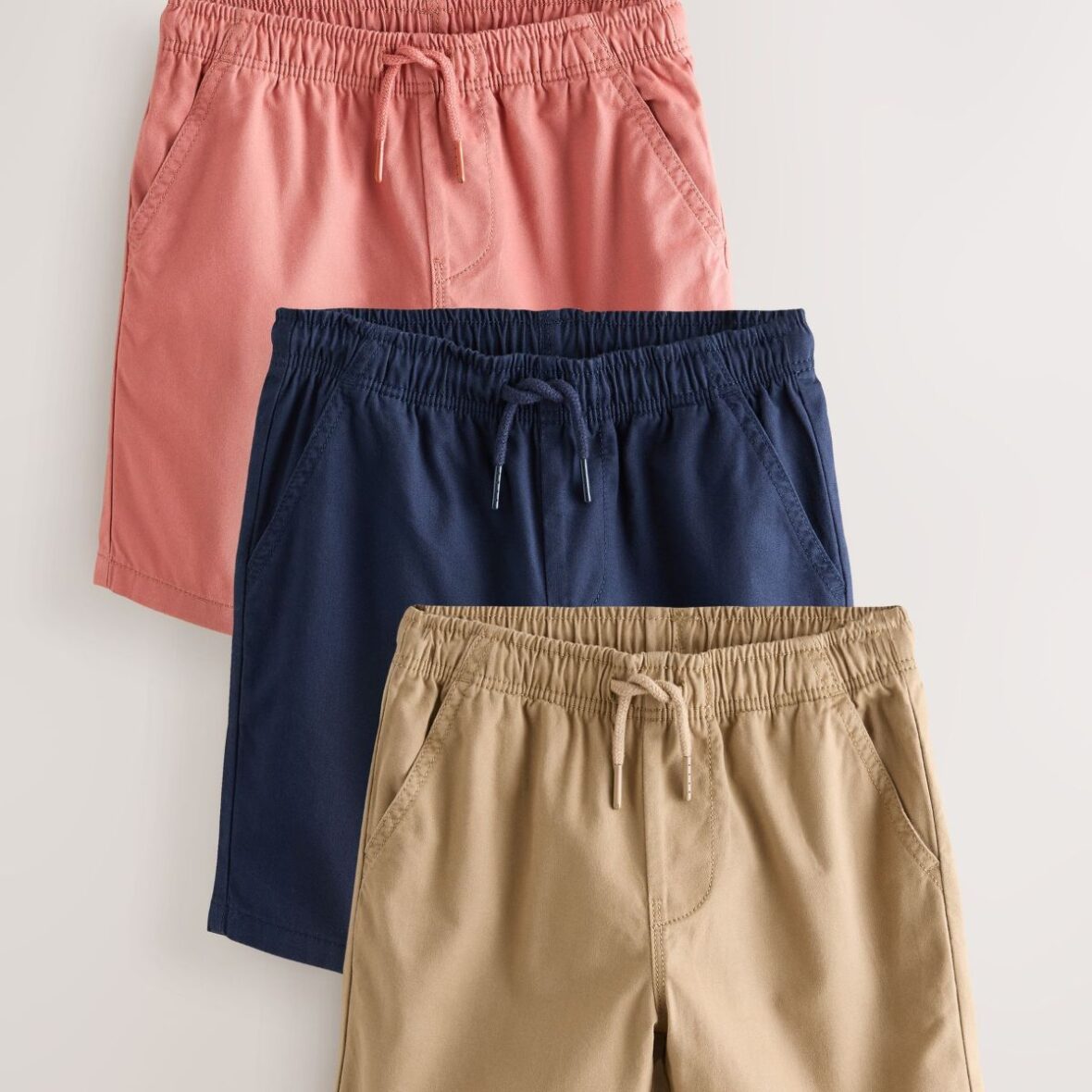 Tan/Navy Blue/Blush 3 Pack Shorts (3-16yrs)