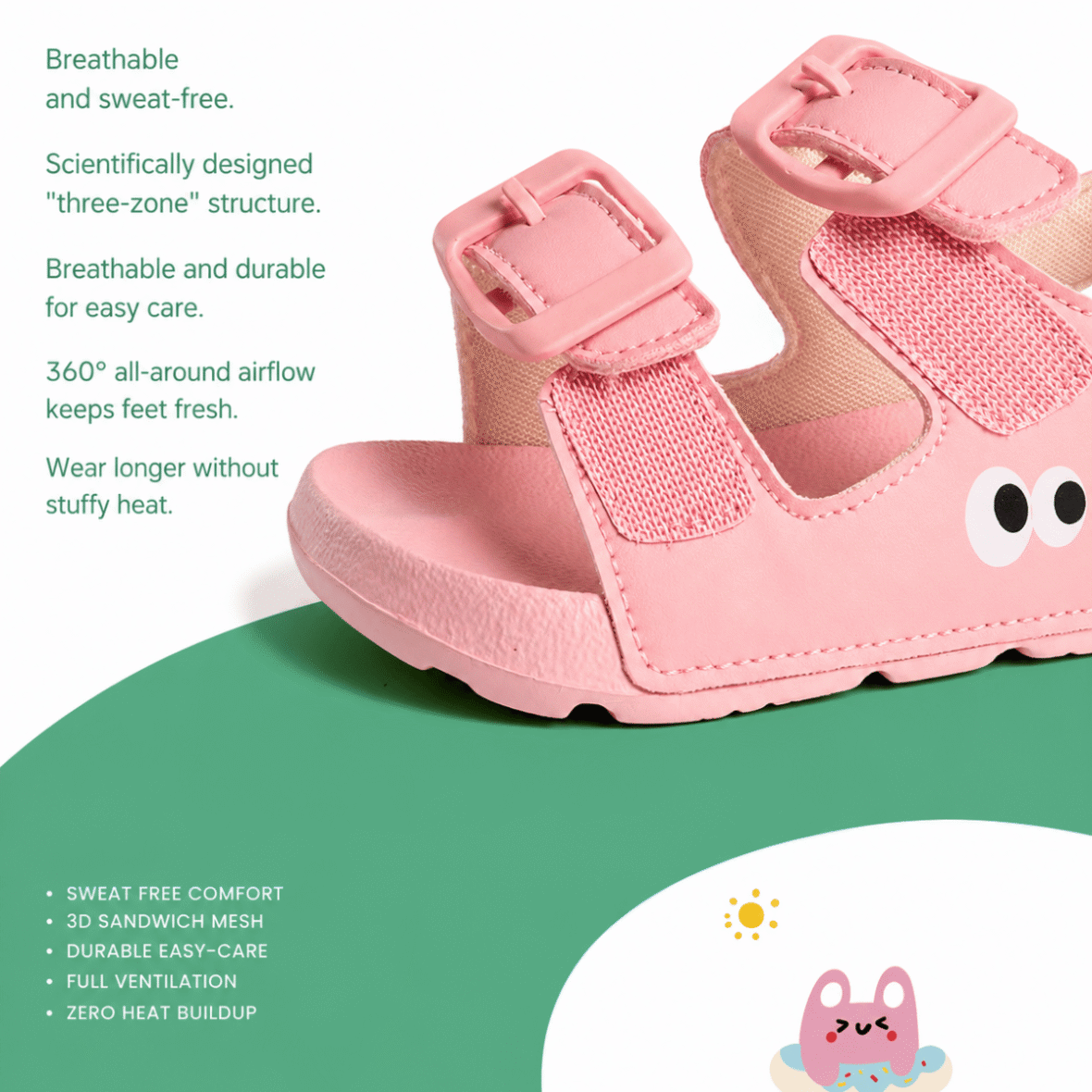 TopStar Googly Eye Kids Sandals – Pink 6