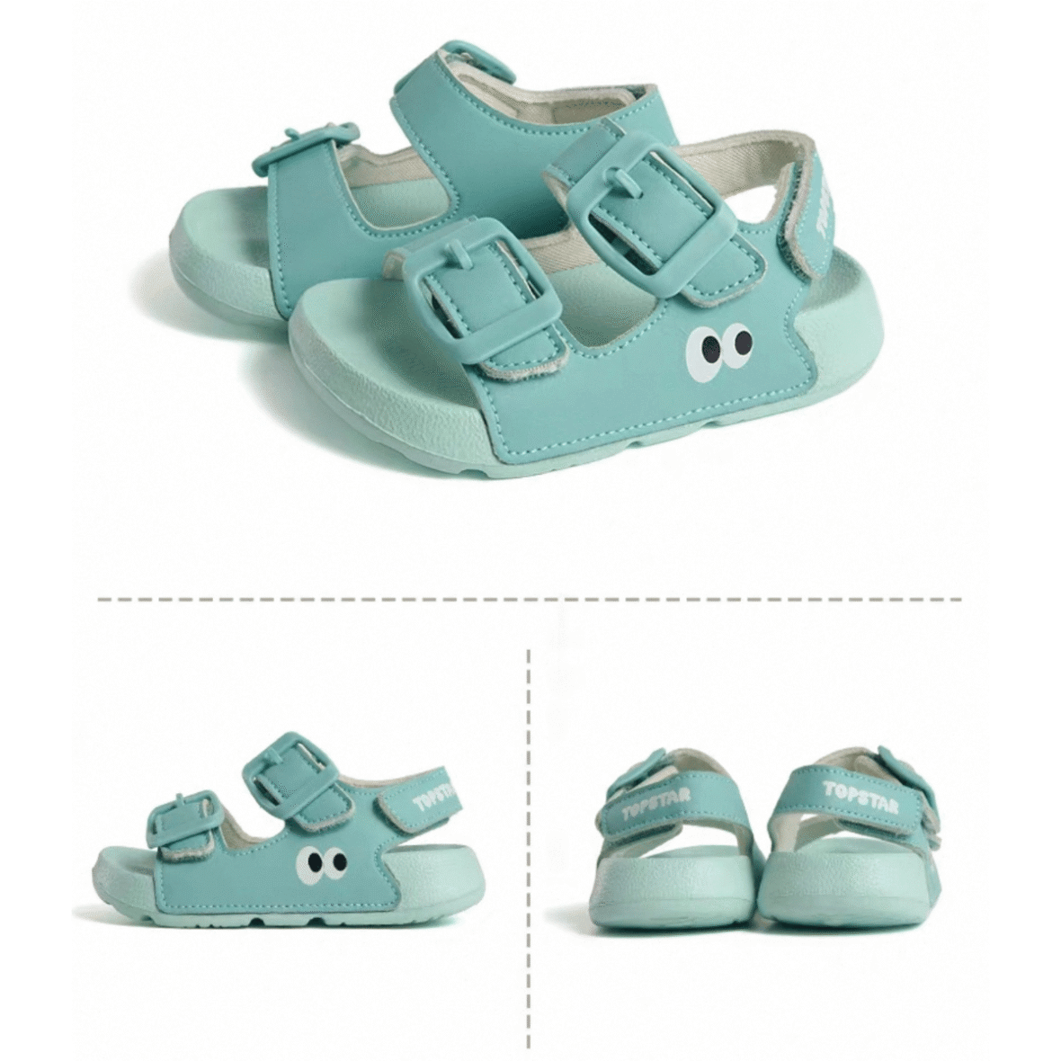 TopStar Googly Eye Orthopedic Kids Sandals – Mint Green 1