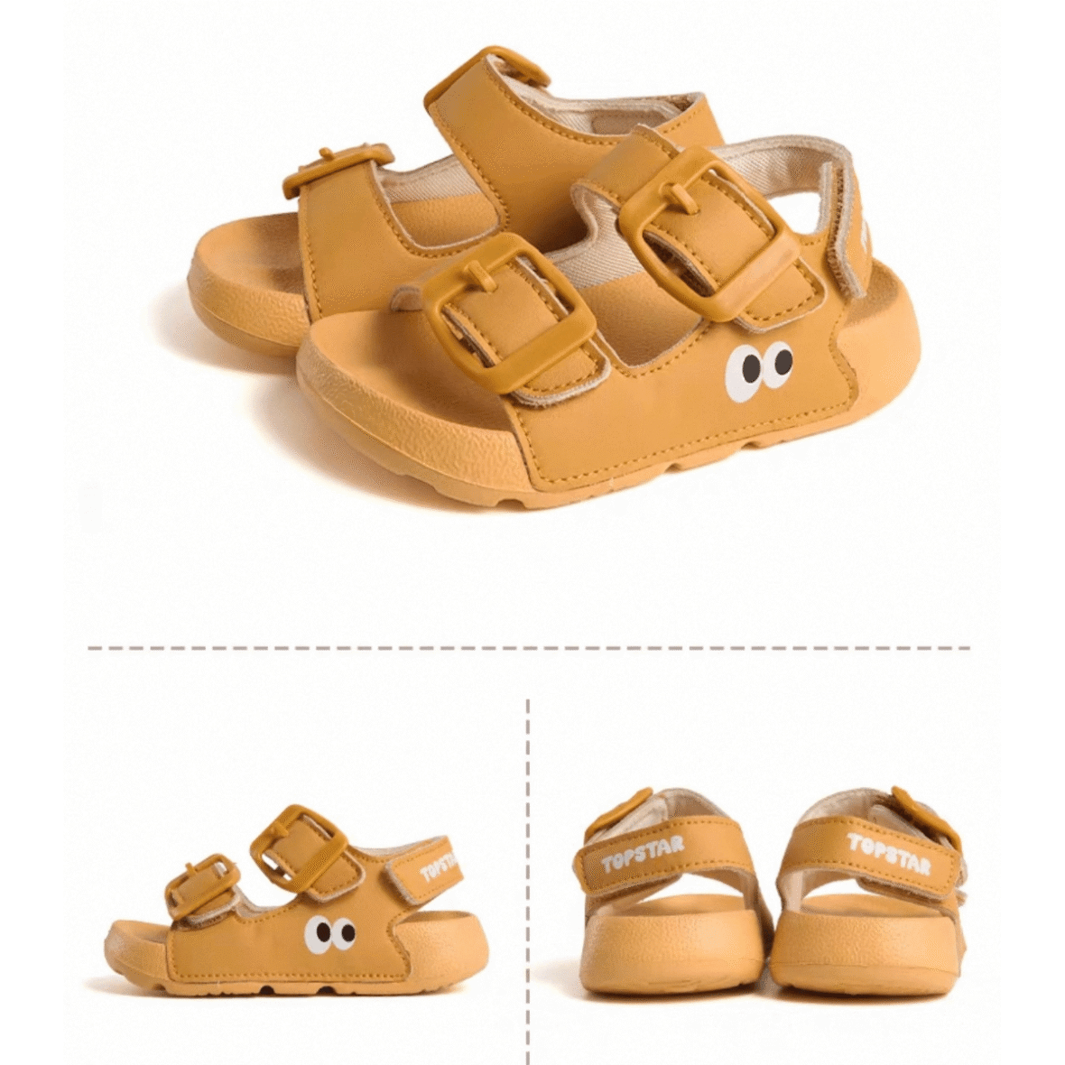 TopStar Googly Eye Orthopedic Kids Sandals – Mustard Yellow3
