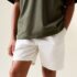 White Regular Fit Shorts 4