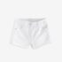 White Regular Length Frayed Edge Denim Shorts 1