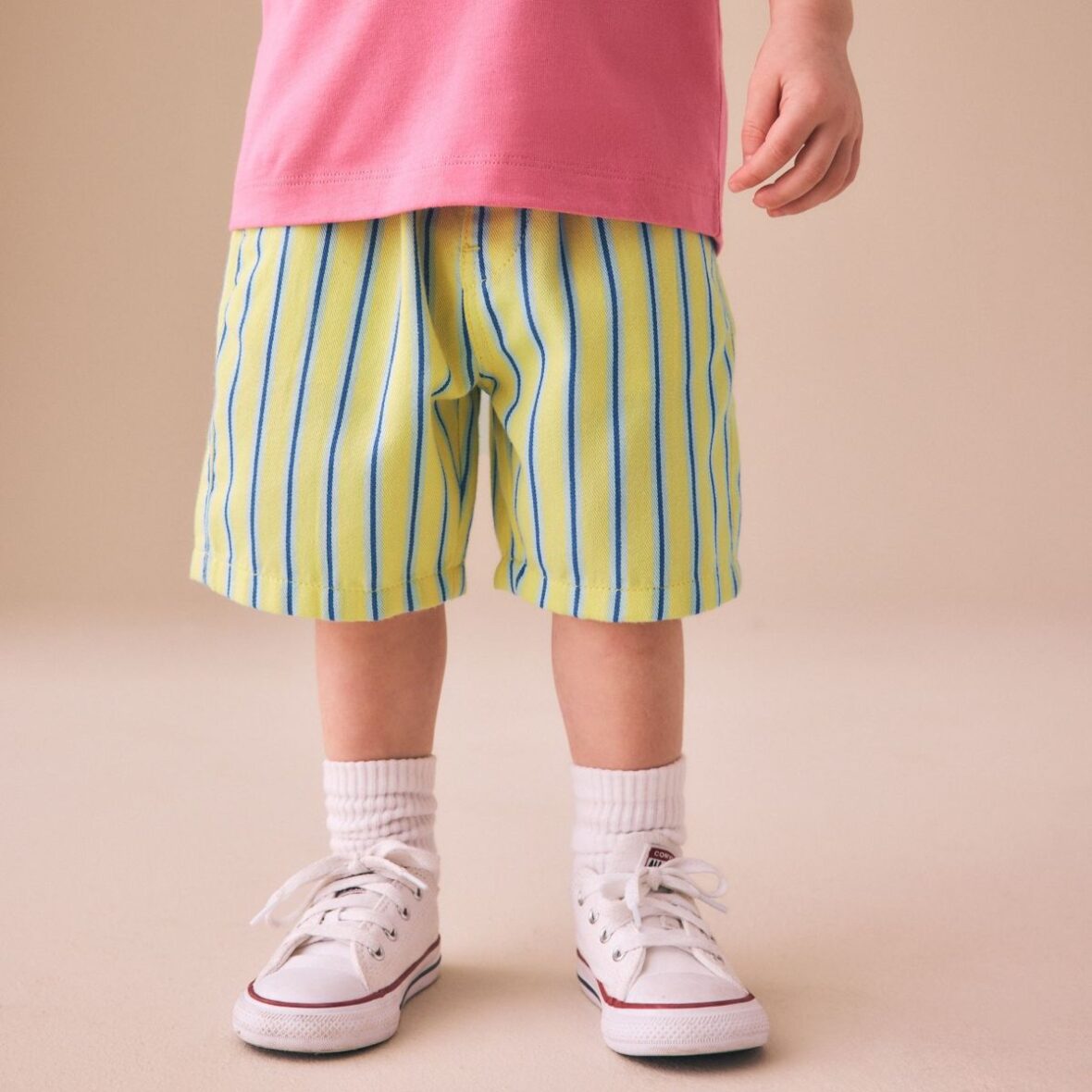 Yellow Stripe Pull On Bermuda Shorts 1