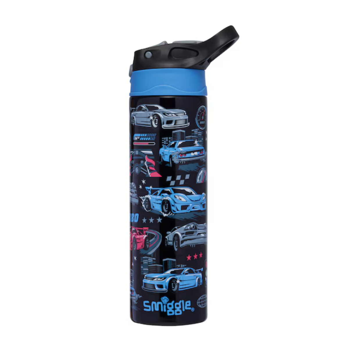 Smiggle Aspire Insulated Stainless Steel Flip Drink Bottle 520ml – Black
