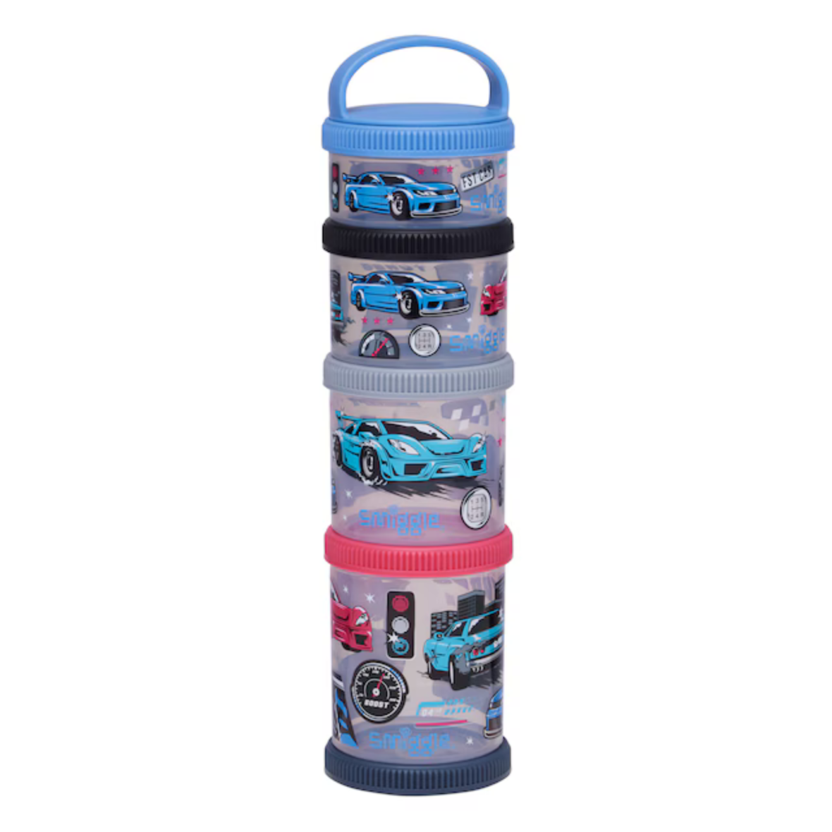 Smiggle Aspire Snack N Stack Containers X4 – Black