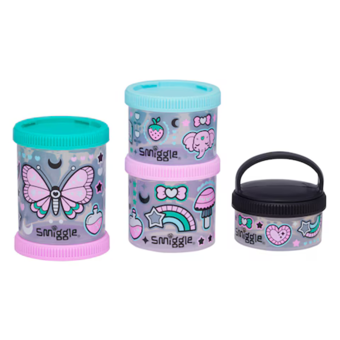 Smiggle Aspire Snack N Stack Containers X4 (2)