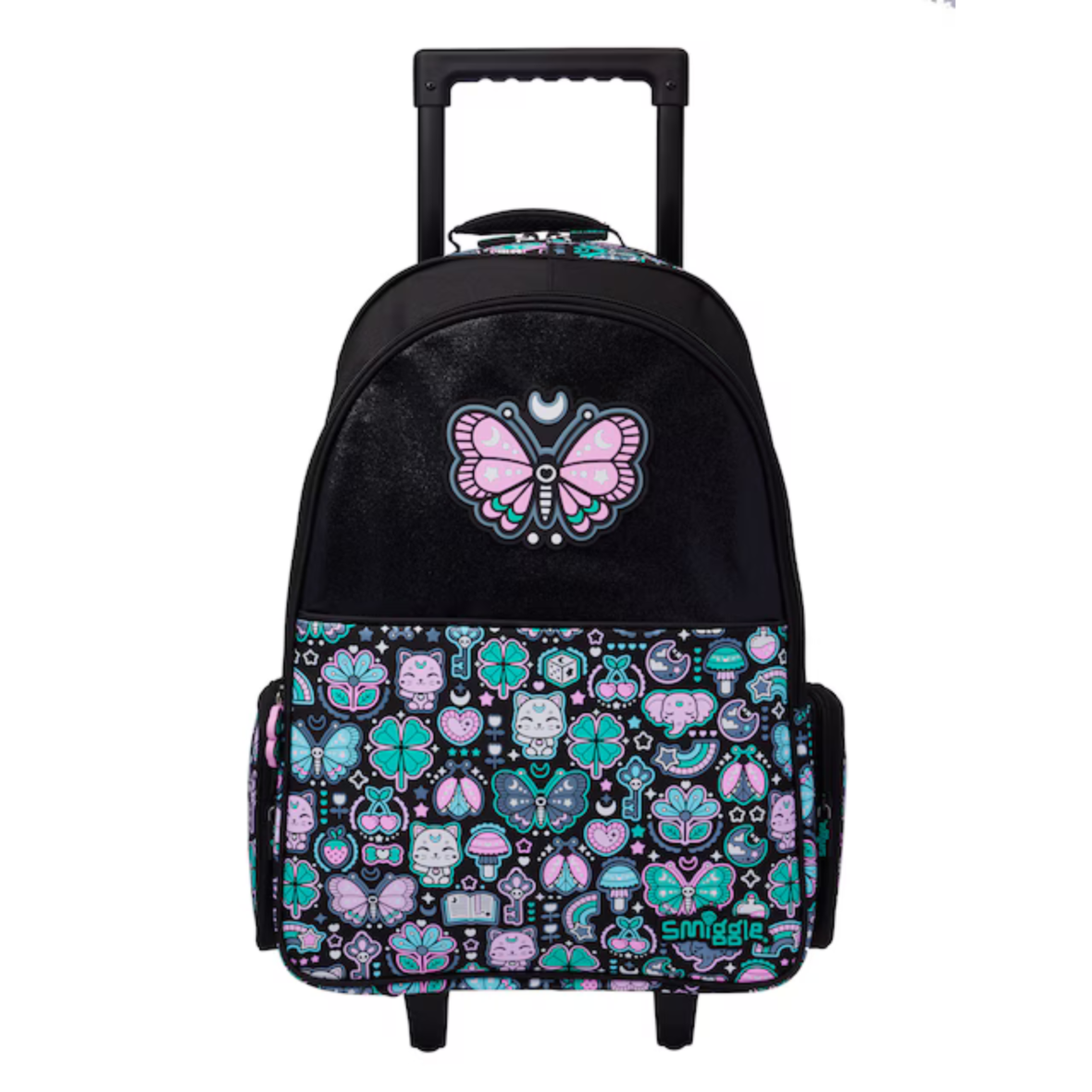 Smiggle Aspire Trolley Backpack With Light Up Wheels – Black Mix