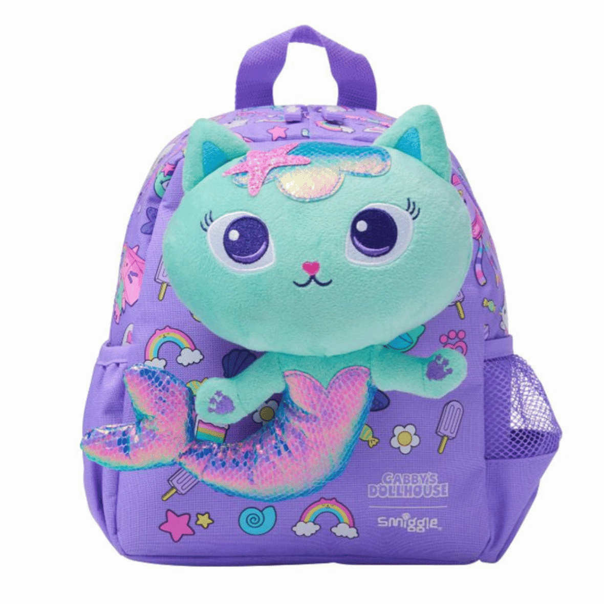 Smiggle Gabby’s Dollhouse Teeny Tiny Backpack With Removable Plush – Purple