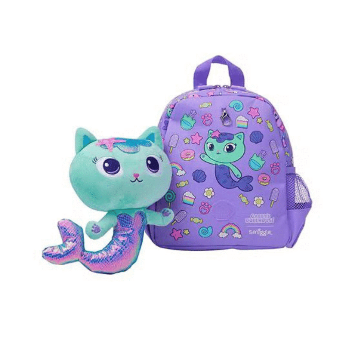 Smiggle Gabby’s Dollhouse Teeny Tiny Backpack With Removable Plush – Purple2