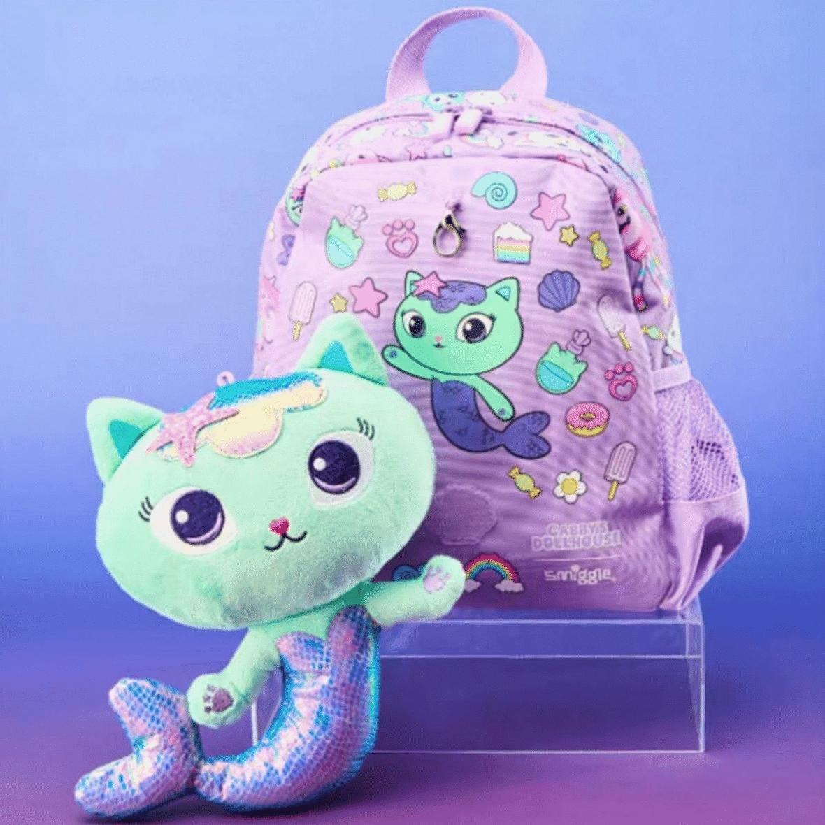 Smiggle Gabby’s Dollhouse Teeny Tiny Backpack With Removable Plush – Purple5