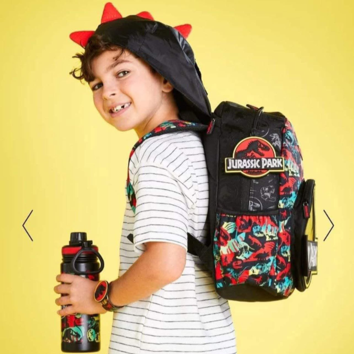 Smiggle Jurassic Park Junior Character Hoodie Backpack Black (7)