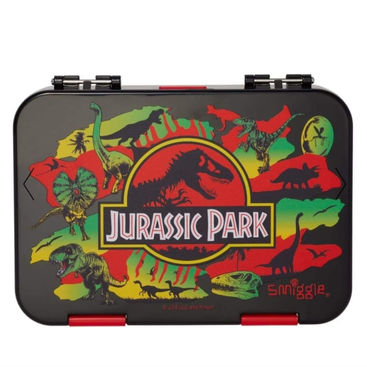Smiggle Jurassic Park Medium Happy Bento Lunchbox – Black