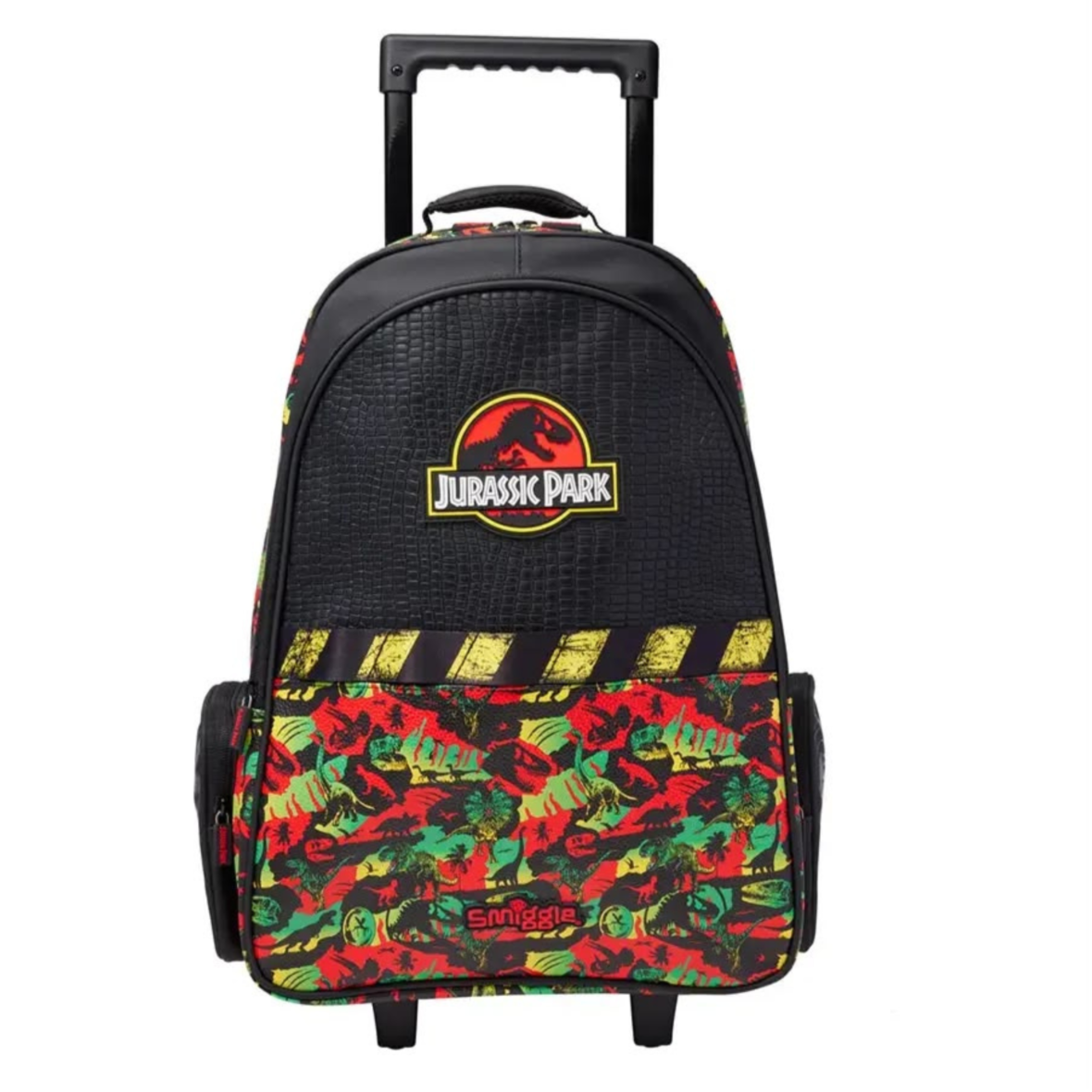 Smiggle Jurassic Park Trolley Backpack With Light Up Wheels – Black