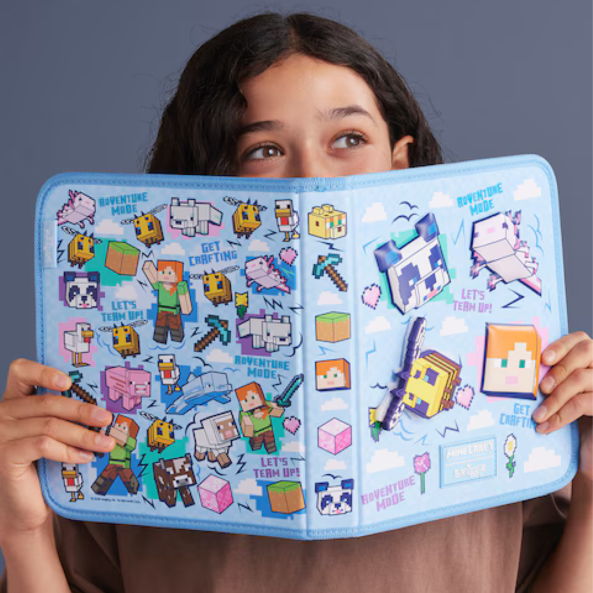 Smiggle Minecraft Hardtop Zip It Stationery Gift Pack (6)