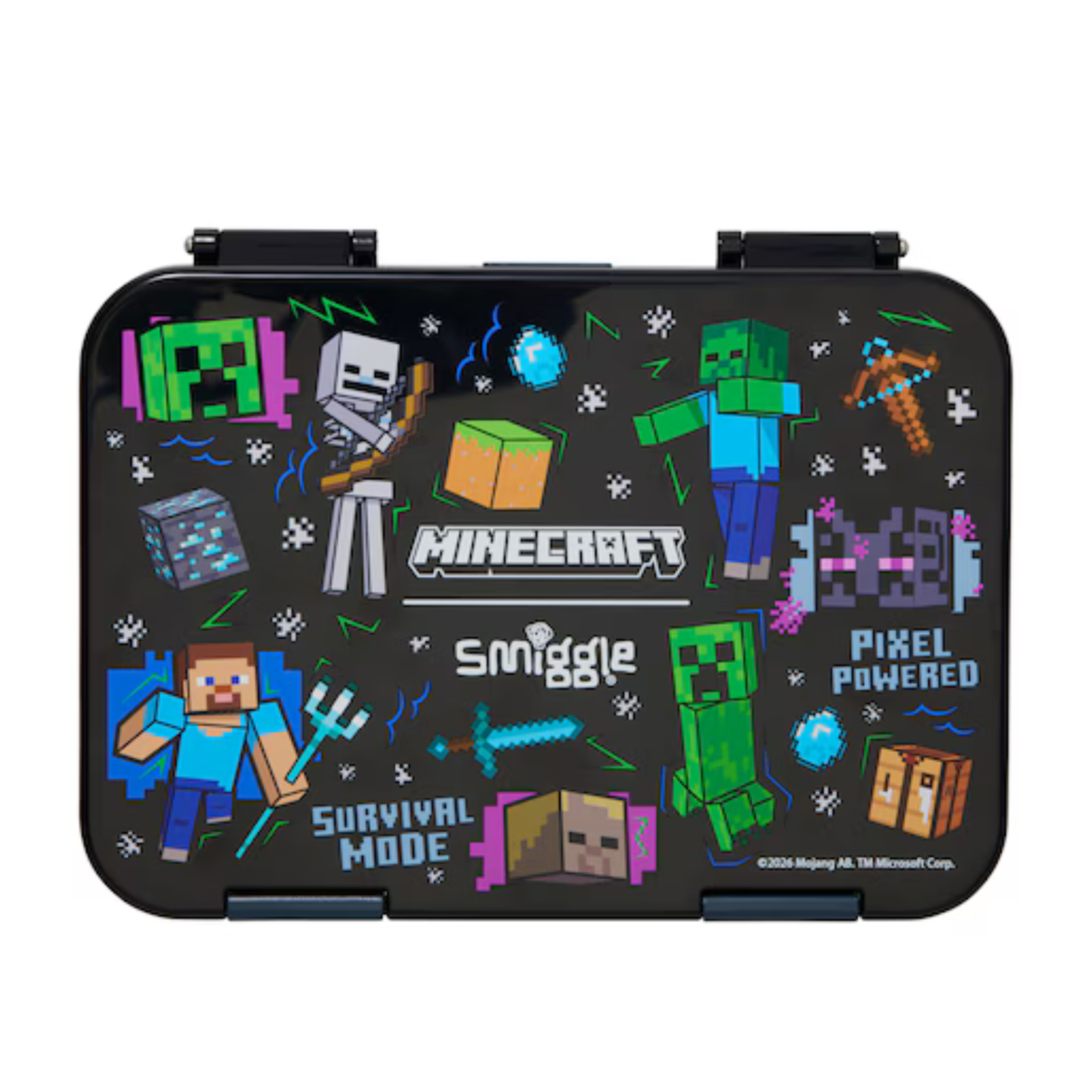 Smiggle Minecraft Medium Bento Lunchbox – Black