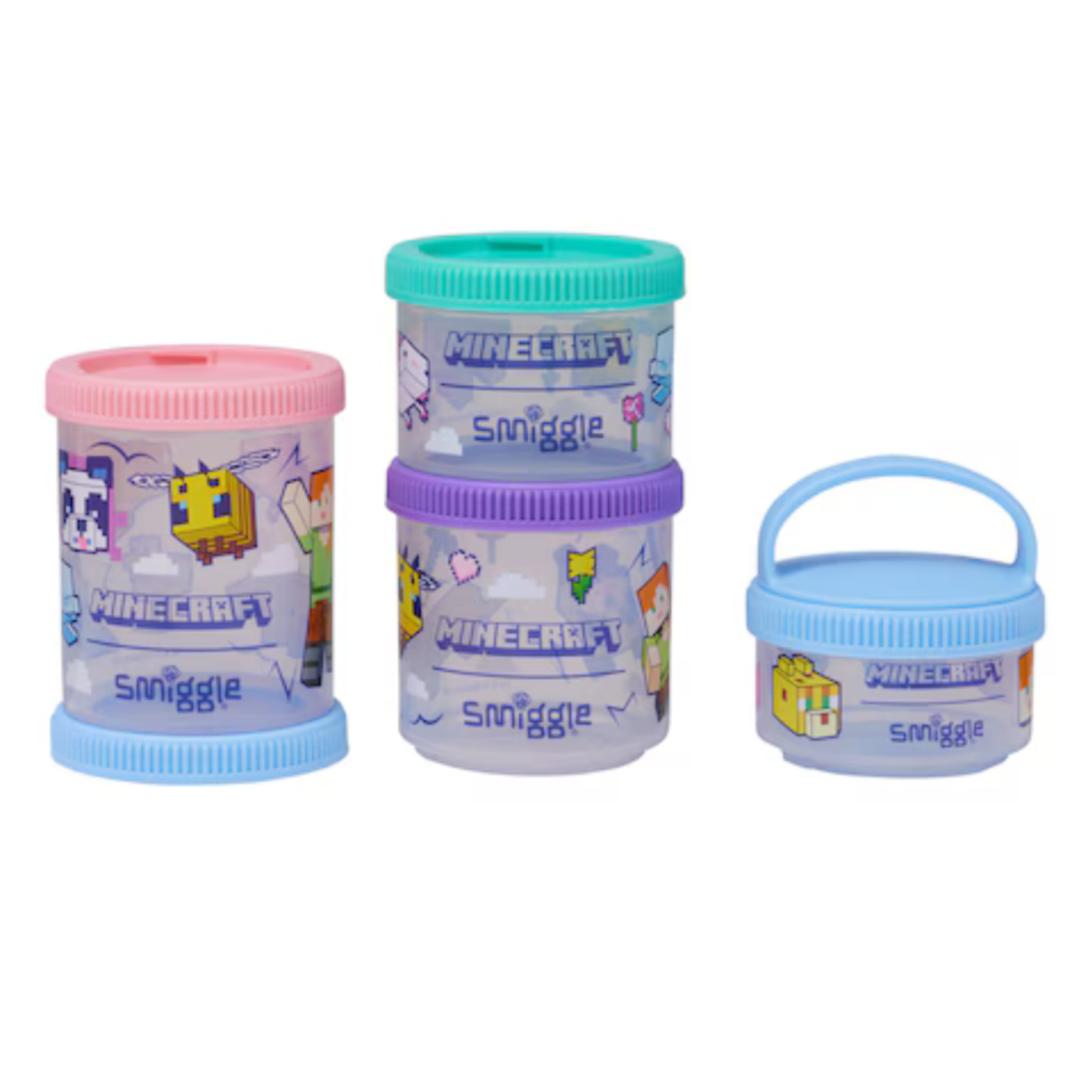Smiggle Minecraft Snack N Stack Containers X4 (2)