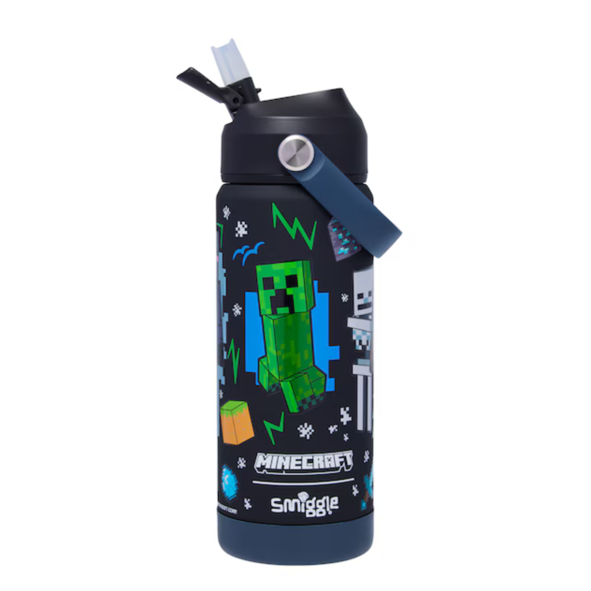 Smiggle Minecraft Squiggle Insulated Stainless Steel Drink Bottle 550ml (2)