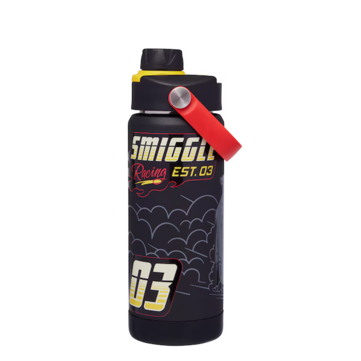 Smiggle Pit Stop Squiggle Stainless Steel Insulated Drink Bottle 550ml – Pit Stop Black