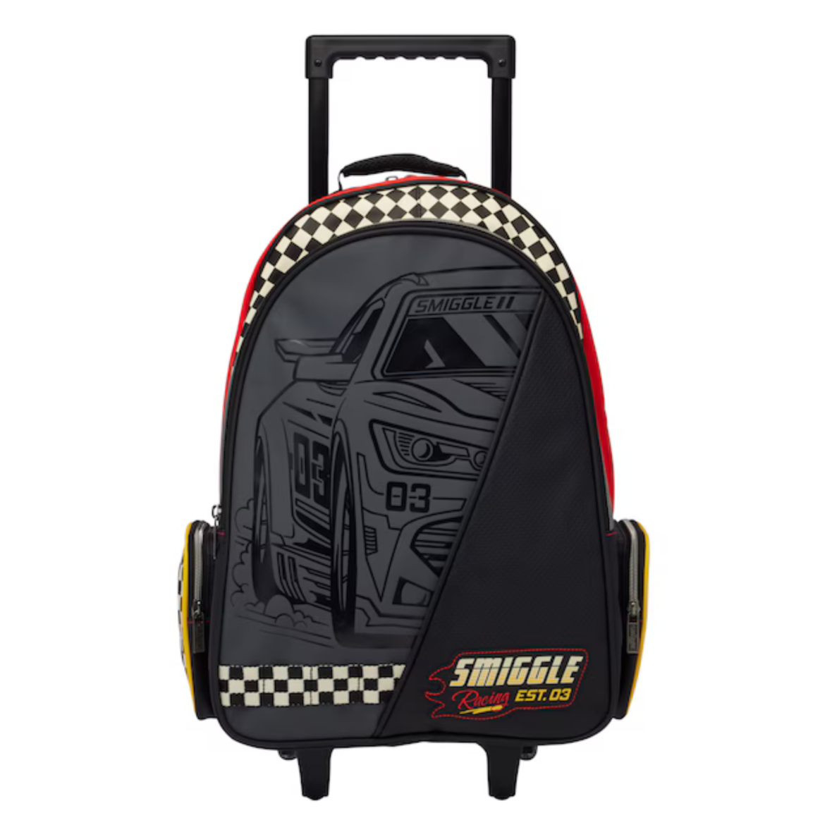 Smiggle Pit Stop Trolley Backpack With Light-Up Wheels – Pit Stop Black