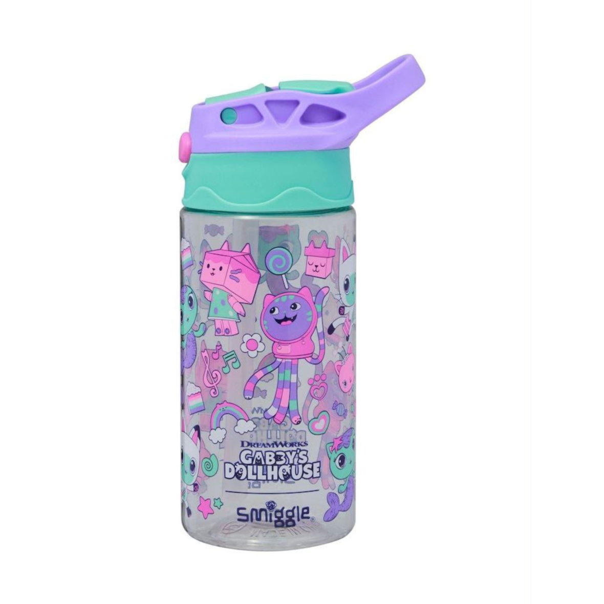 Smiggle Purple Gabby’s Dollhouse Junior Plastic Drink Bottle 440ml