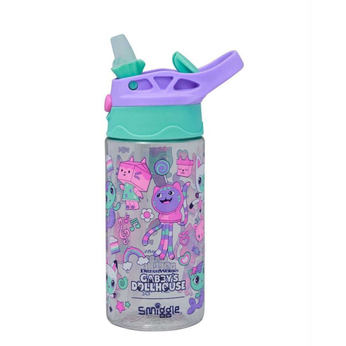Smiggle Purple Gabby’s Dollhouse Junior Plastic Drink Bottle 440ml (2)