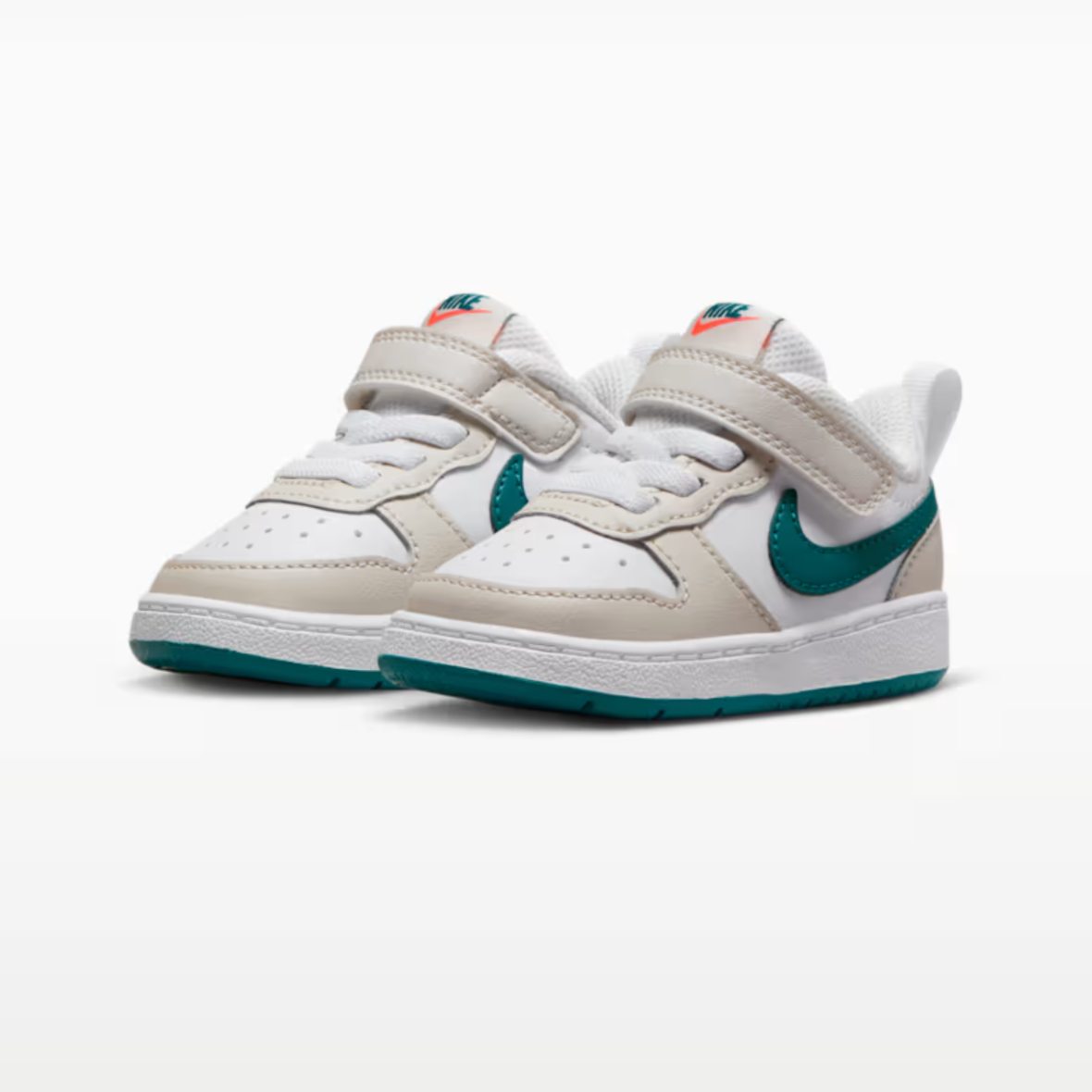 Nike Court Borough Low – BabyToddler – PhantomWhiteTotal OrangeBright Spruce (3)