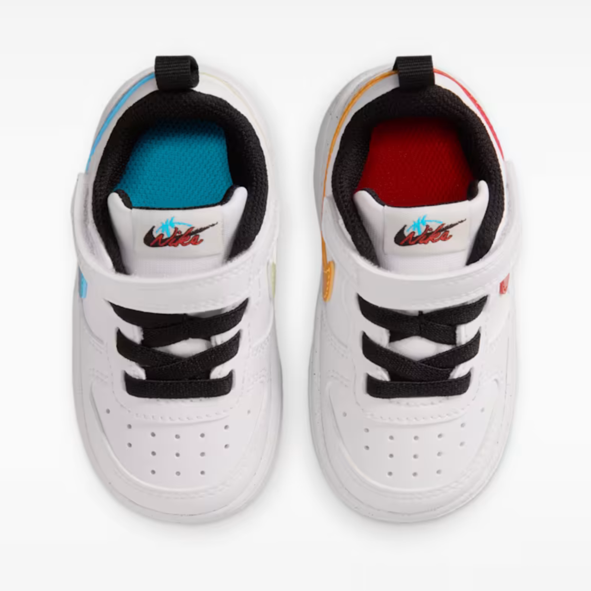 Nike Court Borough Low – BabyToddler – WhitePicante RedBarely VoltCurrent Blue (2)