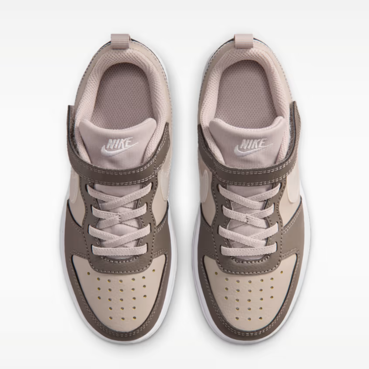 Nike Court Borough Low – Little Kids – Moon ParticleCave StoneWhiteWhite (2)