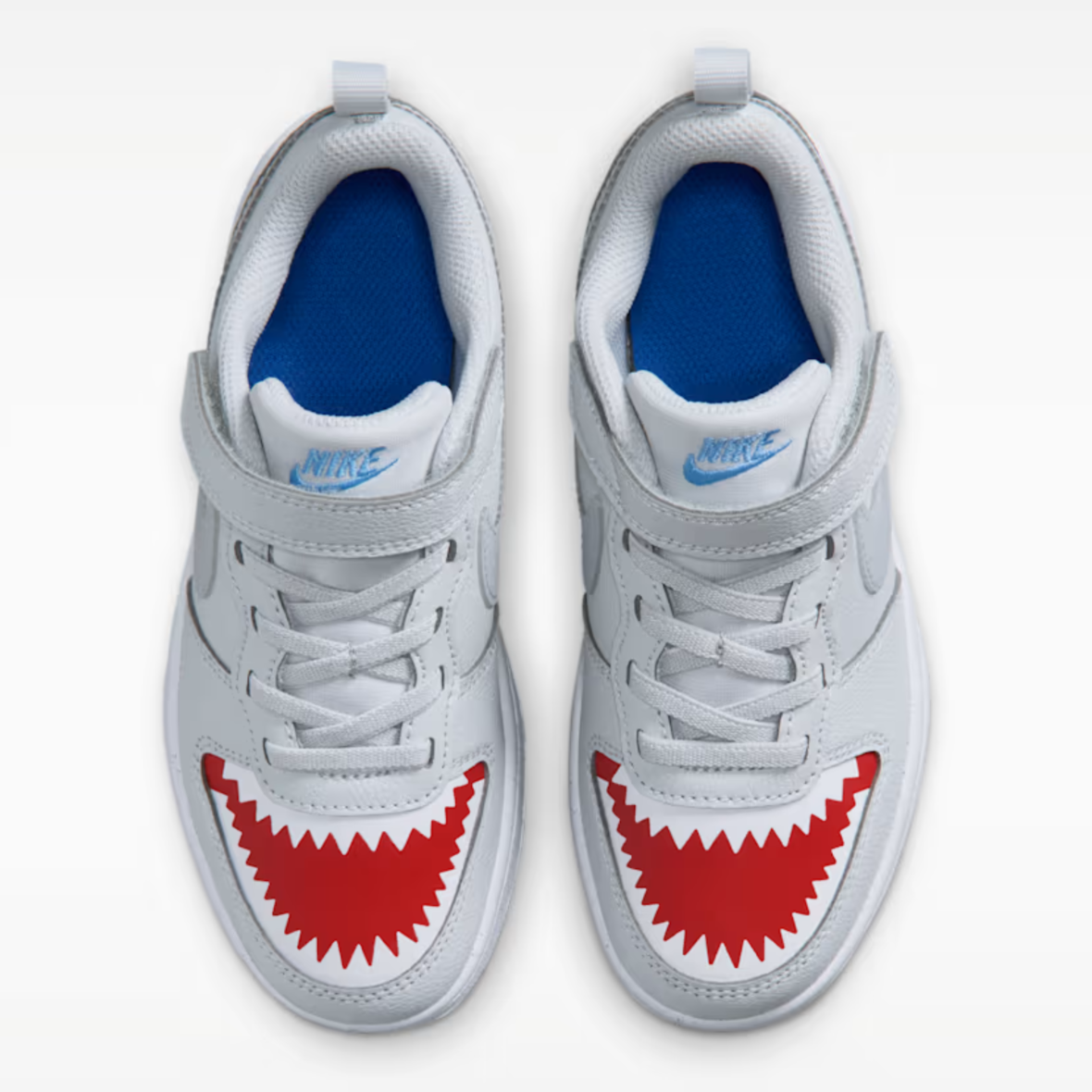 Nike Court Borough Low – Little Kids – Pure PlatinumUniversity RedGame RoyalWolf Grey (2)