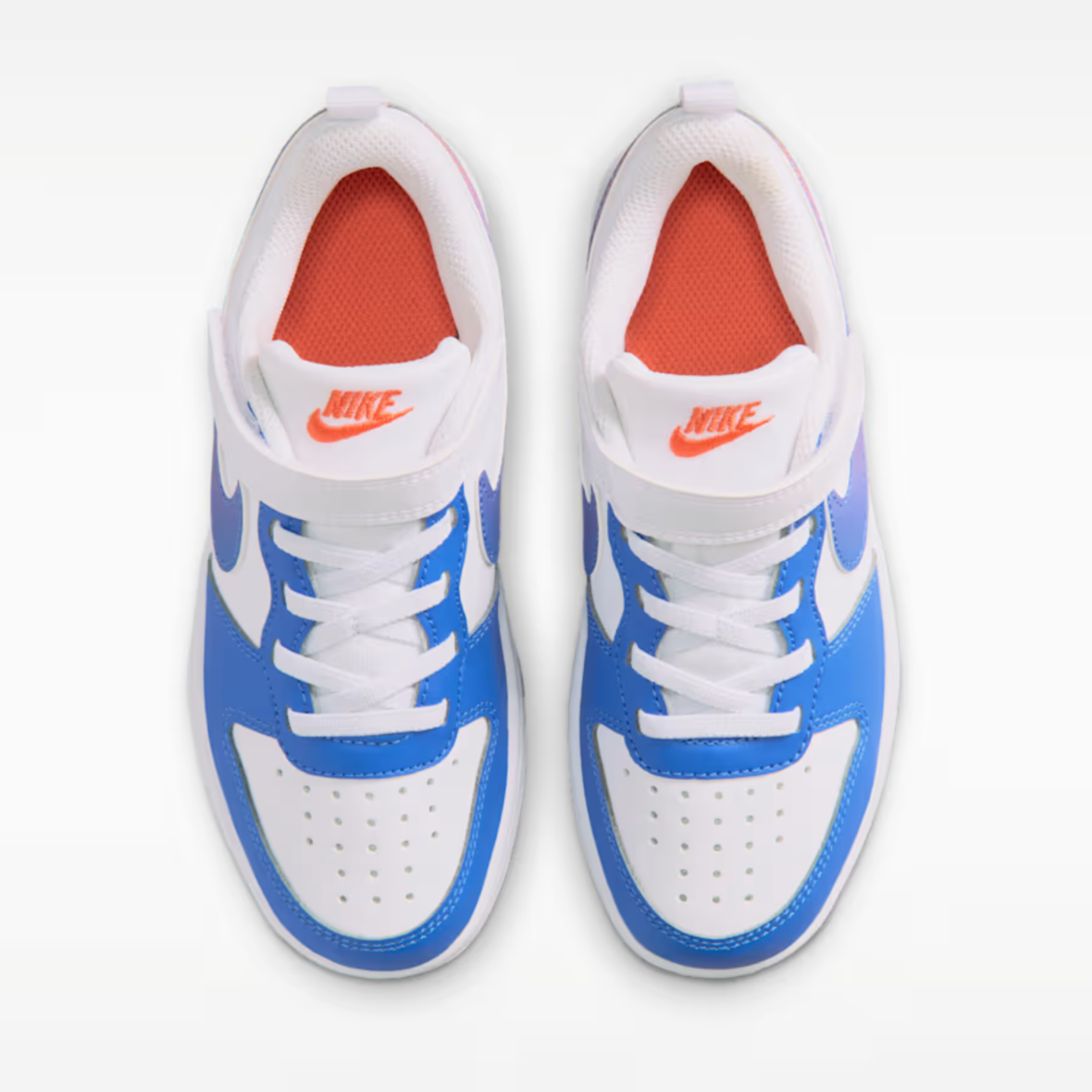 Nike Court Borough Low – Little Kids – WhiteBright VioletTurf OrangeBlue Crystal (2)