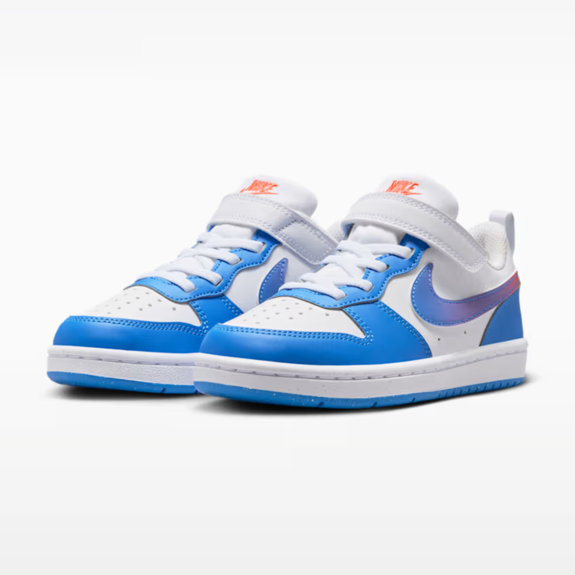 Nike Court Borough Low – Little Kids – WhiteBright VioletTurf OrangeBlue Crystal (3)