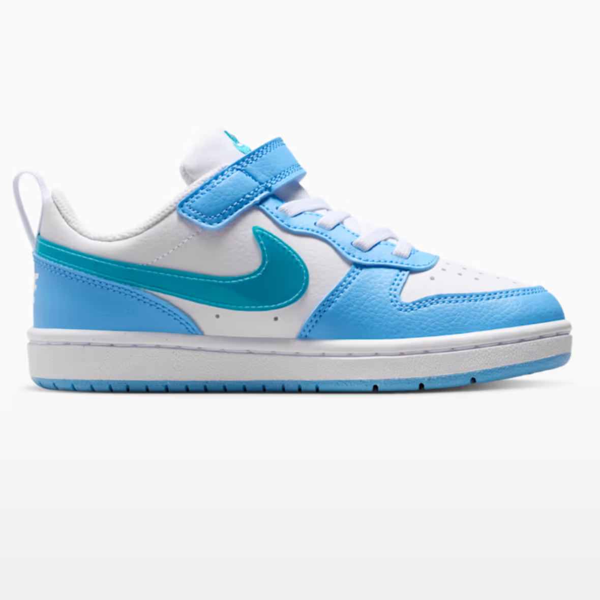 Nike Court Borough Low – Little Kids – White/Football Blue/Energy