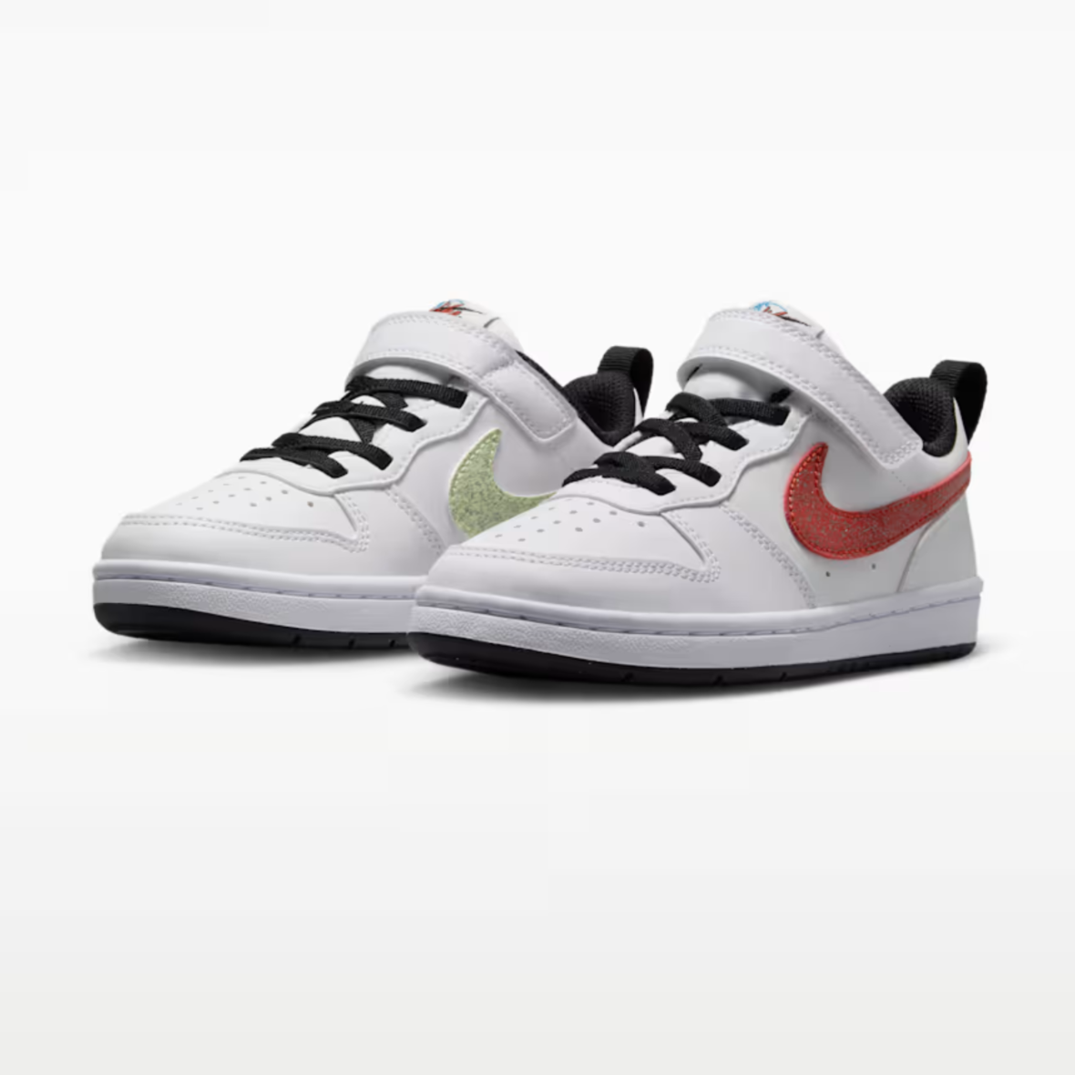 Nike Court Borough Low – Little Kids – WhitePicante RedBarely VoltCurrent Blue (3)