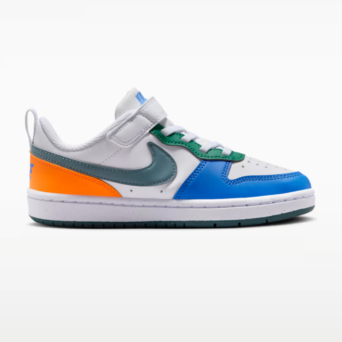 Nike Court Borough Low Recraft – Little Kids – White/Malachite/Blue Crystal/Mineral Slate